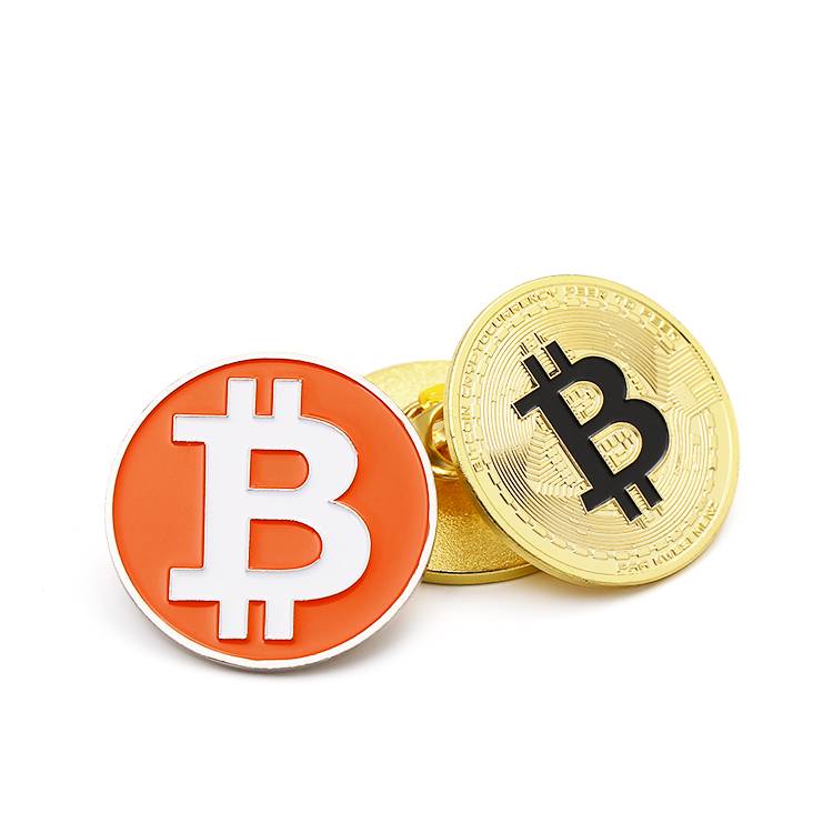 Brass Stamping Brooch Lapel Pin Custom Bitcoin Lapel Pin